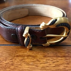Judith Jack Leather Belt with Marcasite Stones VTG